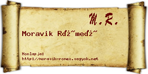 Moravik Rómeó névjegykártya